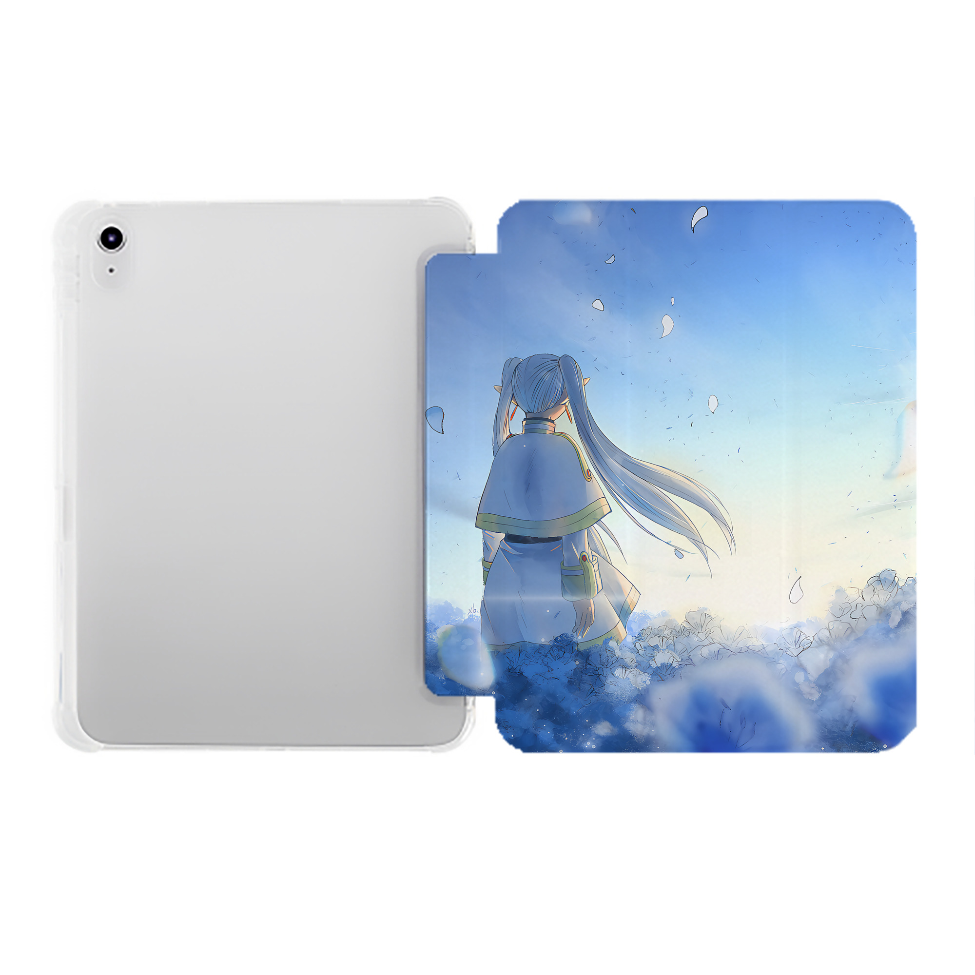 （画像用） 葬送のフリーレン Frieren IPad ケース ペン収納付き 三つ折りスタンド PUレザー×シリコン 対応機種9.5/10.5/10.9インチ